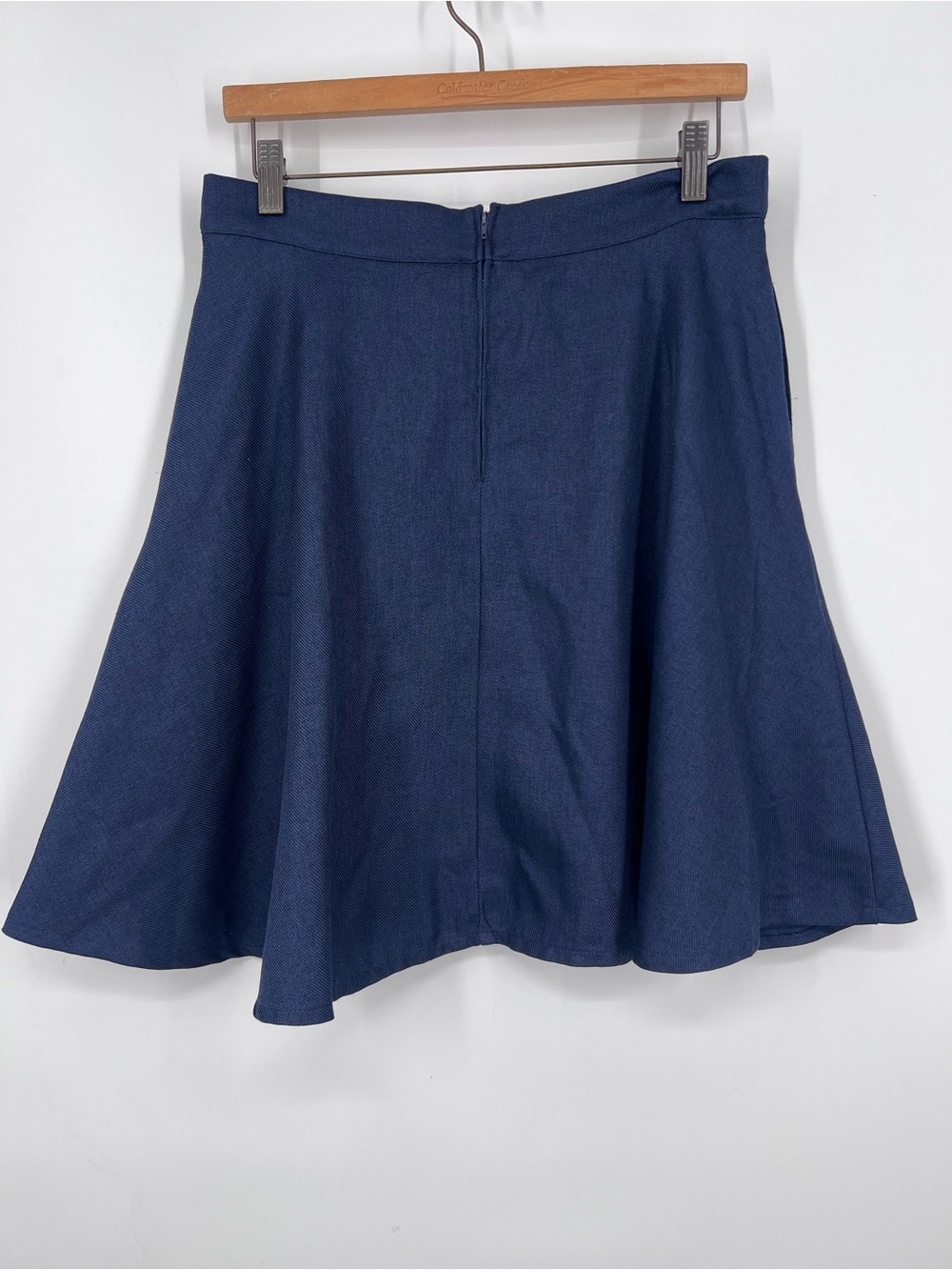 ModCloth Rainbow Button Navy Blue Circle Skirt Size Large Retro Rockabilly - Picture 4 of 5